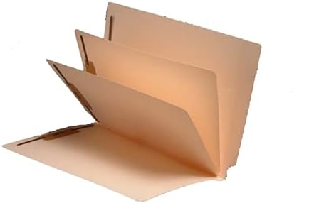 Manila Classification Folders - 14pt, 2 Dividers, 6 Top Fasteners, 3/4" Expansion, 1/2"W Reinforced End Tab, Box of 15 by Colortrieve