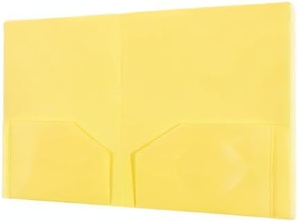 JAM PAPER Heavy Duty Plastic 2 Pocket Extra Tough School Folders - Yellow - 6/Pack - Image 8