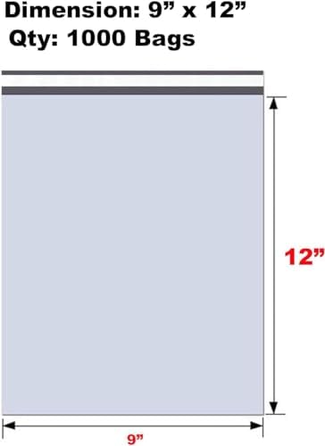 iMBAPrice 1000 - 9x12 Premium Matte Finish White Poly Mailers Envelopes Bags (iMBA-3PM-1000) - Image 3