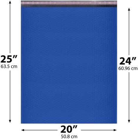 Royal Blue Bubble Mailers 20x25, Poly Padded Envelopes #10, 20 Pack - Image 2