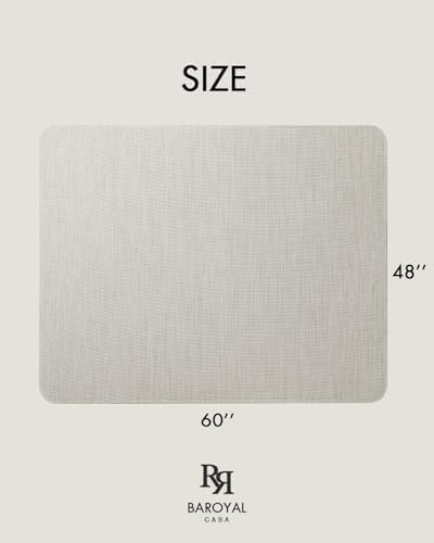 Baroyal Office Chair Mat for Hardwood Floor Under Desk Computer Rolling Chair Mat for Wood/Tile Floor Non-Slip Heavy Duty Desk Rug PVC Plastic Hard Floor Protector 48" x 60" (Parchment) - Image 6