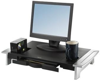 Fellowes Office Suites Premium Monitor Riser, Monitors up to 80 lbs.,Black/Silver (8031001) - Image 2