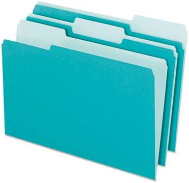 Pendaflex Aqua Letter File Folders, 1/3 Cut Top Tab, Hanging File, 100/Box by Pendaflex