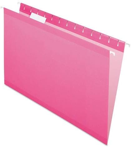 Reinforced Hanging Folders, 1/5 Tab, Legal, Pink, 25/Box by Pendaflex