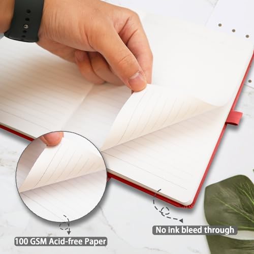 Heture Hardcover Notebooks, A5 Lined Journals Notebook for Writing 160 Pages, 8.2 x 5.5 inch, Red Colors Classic Ruled Notebooks for College/Work/Travel (Red, 1 Pack) - Image 6