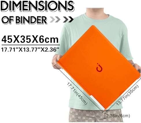 Premium Card Binder 16 Pocket - Fits 1600 Cards,4X4 Ringless Card Album with Sleeves for Trading Cards & Sports Cards(Model C,Bright Orange) - Image 7