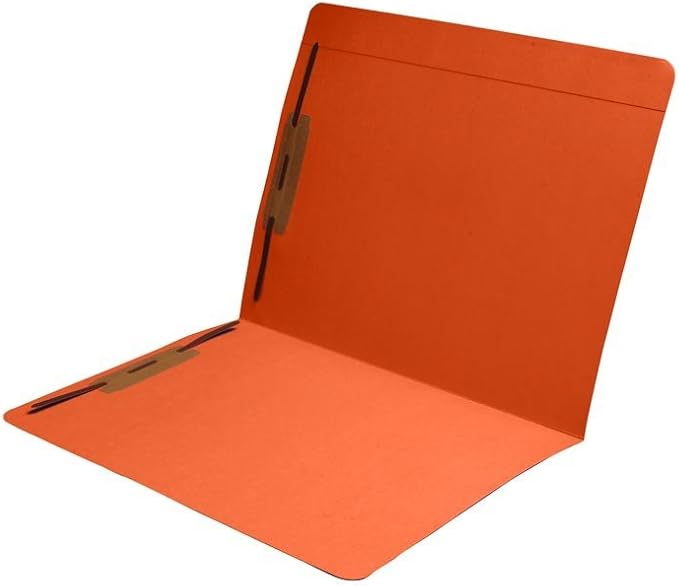 11 pt Orange Folders, Full Cut Reinforced Top Tab, Letter Size, Fastener Pos #1 and #3 (Box of 50) by Ecom+Folders