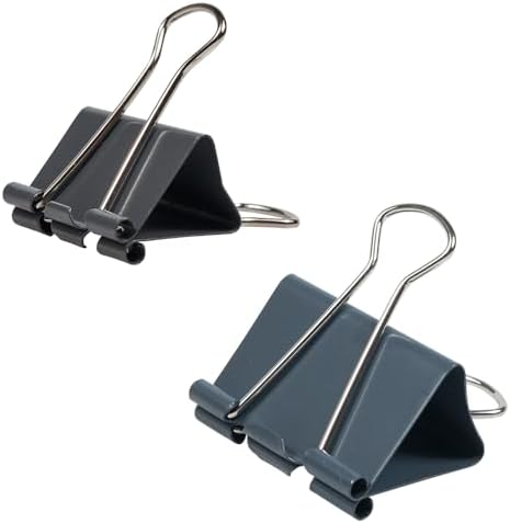 JAM PAPER Colorful Binder Clips Assortment - Medium & Large Size - Grey Binderclips - 27 Clips/Pack - Image 4