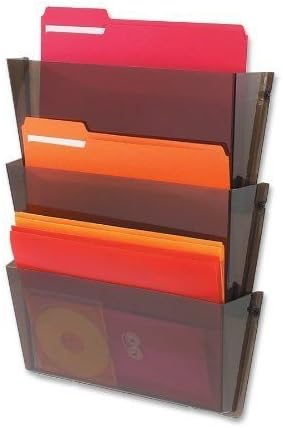 Deflecto 63602 Unbreakable docupocket expandable three-pocket wall file set, letter, smoke - Image 4