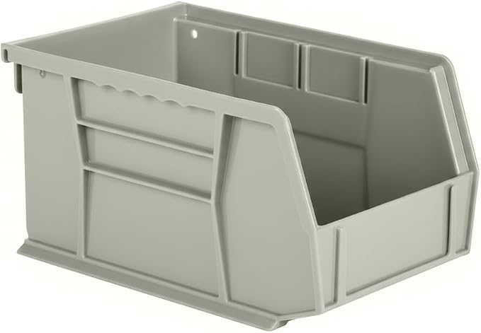 HE HUDSON EXCHANGE 9.5" x 6" x 5" (12 Pack) Plastic Stackable Storage Bin, Gray/Brown - Image 4