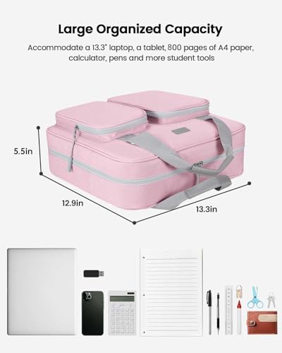4 Inch Zipper Binder 3 Ring with Shoulder Strap,Tough/Multi-Pocket - Image 7
