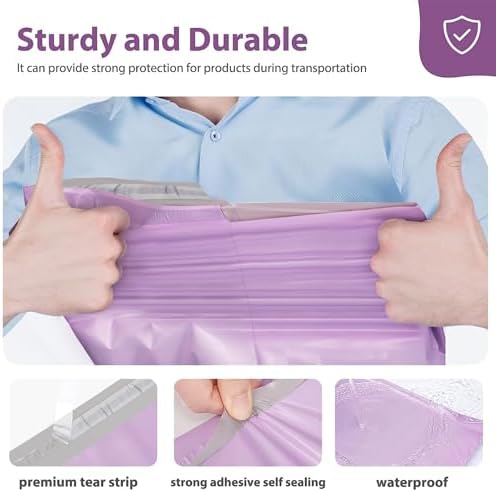 Fuxury Poly Mailers 10x13" 500 pcs, Shipping Bags Bulk for Clothes,Purple - Image 7