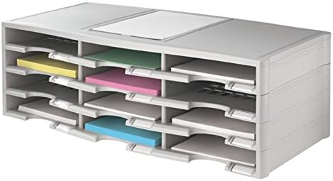 Office Depot Stackable Plastic Literature Organizer, 12 Compartments, Gray, 40401 - Image 4