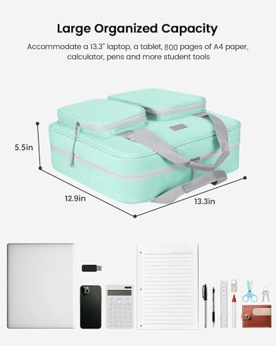 4 Inch Zipper Binder 3 Ring with Shoulder Strap,Tough/Multi-Pocket - Image 7