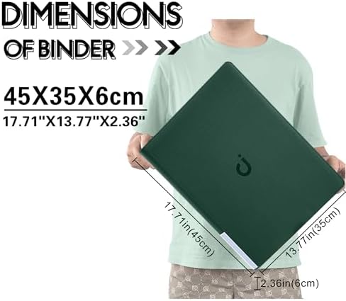 Premium Card Binder 16 Pocket - Fits 1600 Cards,4X4 Ringless Card Album with Sleeves for Trading Cards & Sports Cards(Model C,Blackish Green) - Image 7
