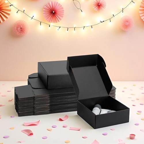 8x8x3 inch Black Shipping Boxes for Small Business- Set of 25 - Image 6