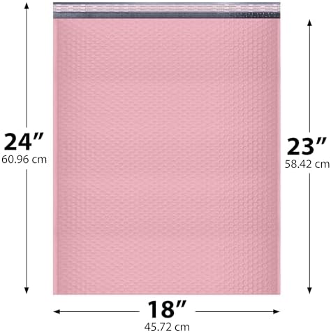 Light Pink Bubble Mailers 18x24, Poly Padded Envelopes #9, 50 Pack - Image 2