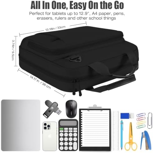MoKo Zipper Binder, 3 Inch 3 D Ring, 5 Tab File Folders, 700 Sheets, Black - Image 7