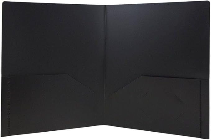 JAM PAPER Heavy Duty Plastic 2 Pocket Extra Tough School Folders - Black - Bulk 144/Box - Image 5