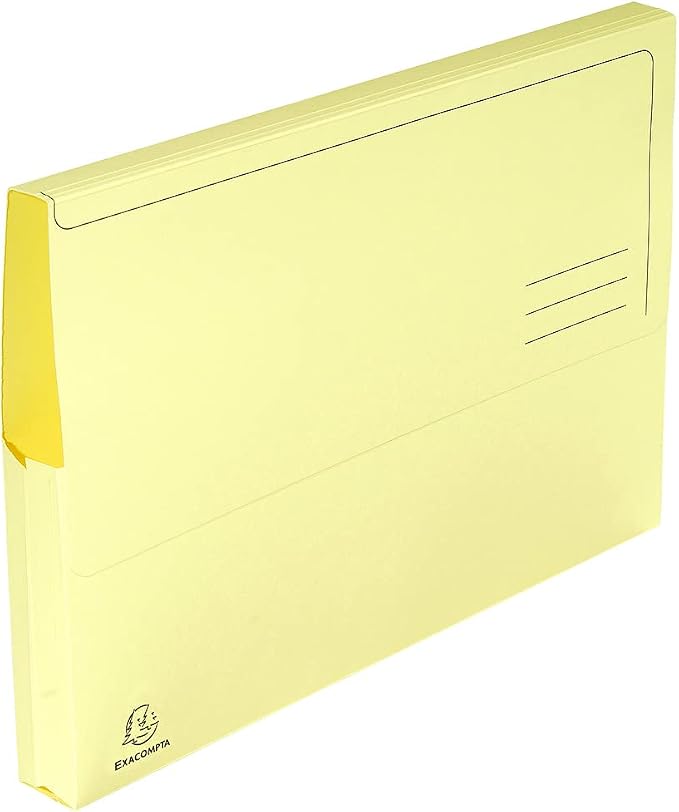 Exacompta - Ref 47979E - Super Pocket Wallets - 245 x 325mm in Size, Suitable for A4 Documents, 30mm Expanding Gusset, 210gsm Midweight Manilla - Yellow (Pack of 10) - Image 8