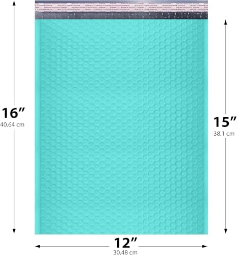 Teal Bubble Mailers 12x15, Self Seal Poly Padded Envelopes, 150 Pack Bulk - Image 2