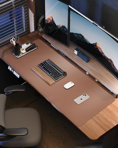 Large Desk Mat - 48" x 17"Leather Desk Pad Protector, Office Desk Mat, Non-Slip PU Leather Large Mouse Pad, Waterproof Desk Blotter Mat, Desk Cover for Office and Home (Champagne Gold) - Image 7