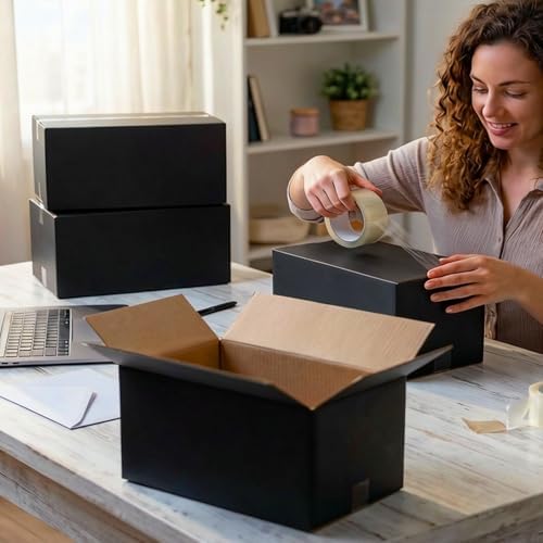 10x7x6 Black Shipping Boxes, 30 Pack Large Mailer & Packaging Boxes for Small Business, Heavy Duty Corrugated Cardboard, Ideal for Shipping & Packaging - Image 6