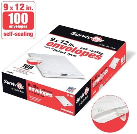 Quality Park Survivor 9 x 12 Catalog Envelopes made with DuPont Tyvek Material, Self Sealing, Puncture, Tear & Moisture Resistant, 100/Box (QUAR1460) - Image 6