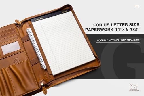 Personalized Leather Portfolio Padfolio for Men, Engraved Gifts for Father's Day for Husband from Wife, Customized Leather Gifts Present for Son/Dad, for Birthday, Brown - Image 7