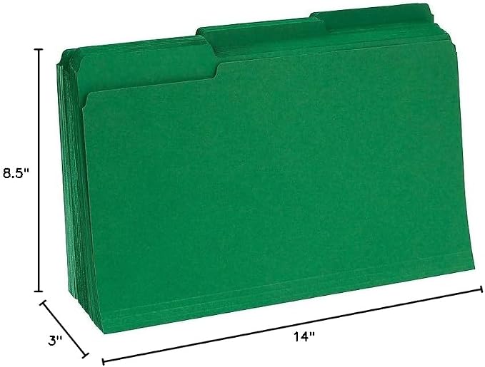 Staples Colored File Folders, Legal Size, 3‑Tab Top‑Tab Design, Green, Durable Paper Stock, 100/Pack - Image 7