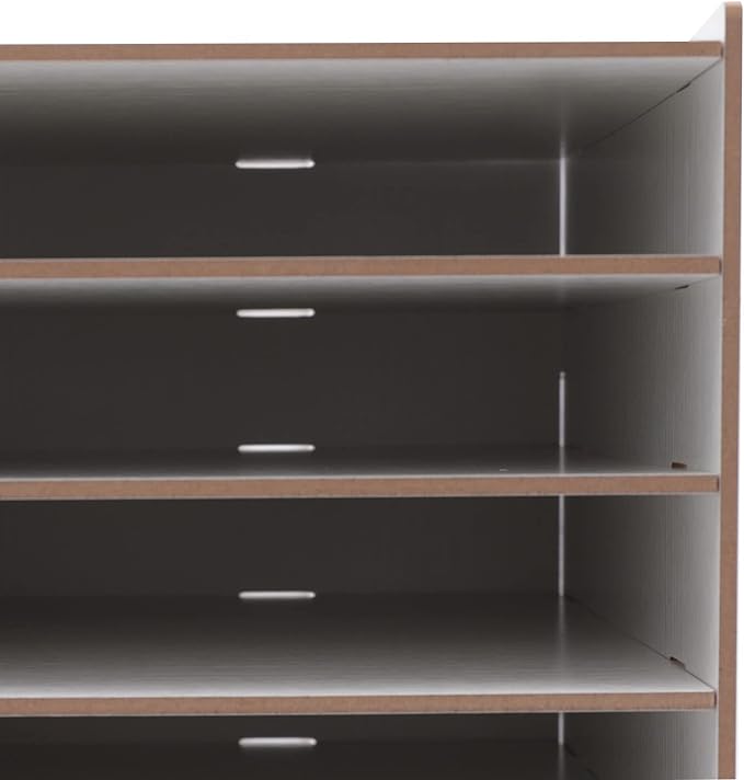 Desktop Organizer, Vertical Desktop Sorter, Literature Organizer Sorter Paper Organizer Storage File Sorter Mail Center Magazine Holder, Classroom Mailbox Paper Storage (18 Compartment-White), Blue - Image 9