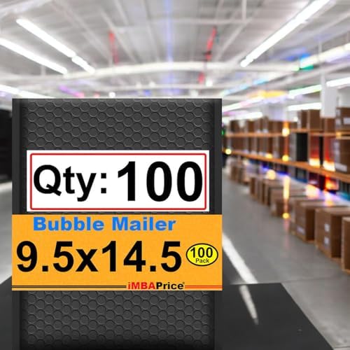 iMBAPrice 9.5x14.5 Inch Black Poly Bubble Mailers, 100-Pack - Image 7