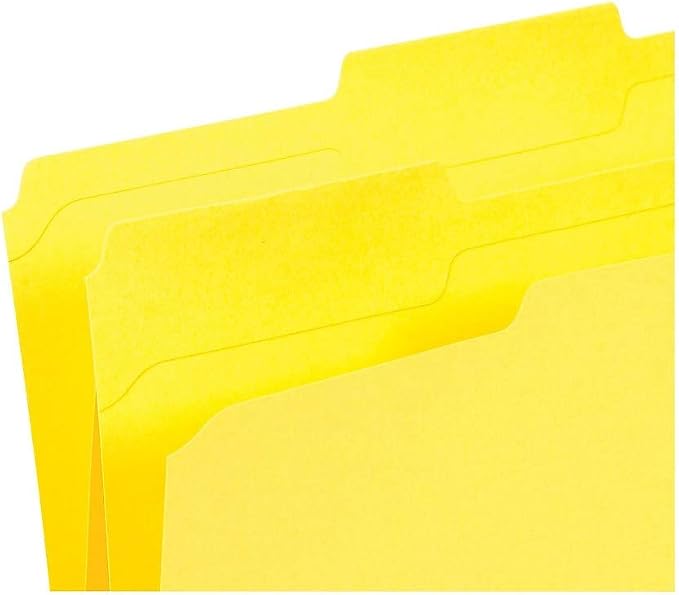 Staples Reinforced Colored File Folders, Letter Size, 3‑Tab Design, Yellow, Heavy‑Duty Construction, 100/Box - Image 8