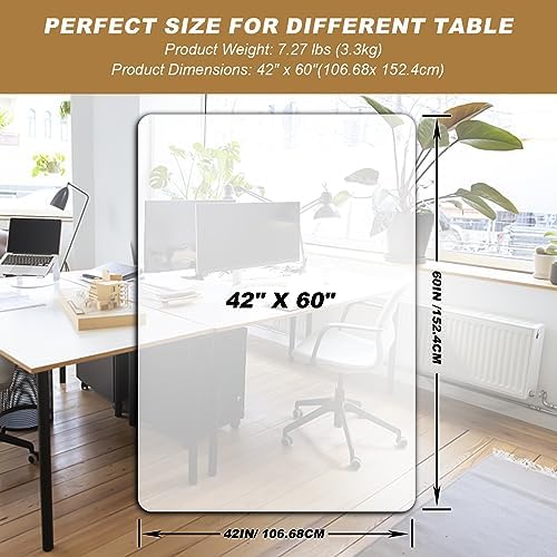 Vicwe Clear Table Cover Protector, 42x72 Inch Single-Sided Frosted Desk Mat - Image 7