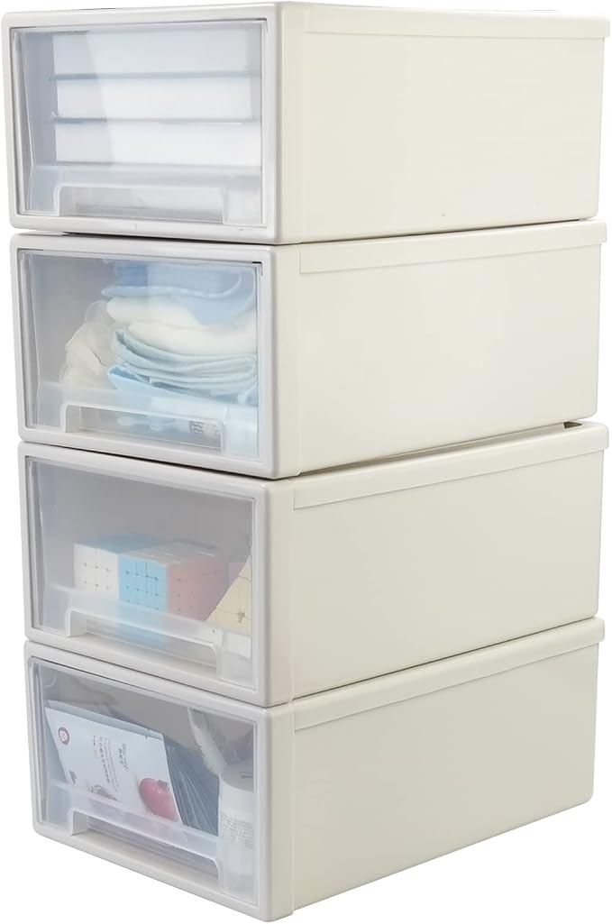 17.8 Quart Stacking Storage Drawer, 4 PCS Plastic Chest of Drawer - Image 8