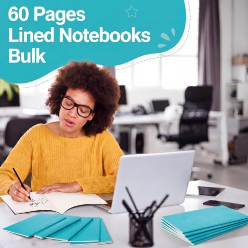 Mimorou 100 Pcs A5 Journals Notebooks Bulk,Cyan,Lined - Image 6