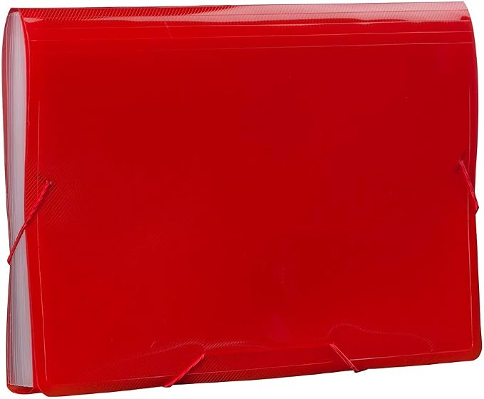 JAM PAPER Accordion Folders - 13 Pocket Plastic Expanding File - Legal Size - 10 x 15 - Red - 2/Pack - Image 4