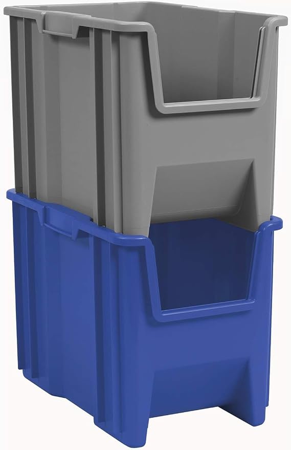 Akro-Mils 13014 Stak-N-Store Stackable Storage Bins, Heavy Duty Garage Storage Containers, Open Front Plastic Organizer for Tools, Shelves, Closet Organizer, 17-/12" x 11" x 12-1/2", Clear, 4-Pack - Image 6