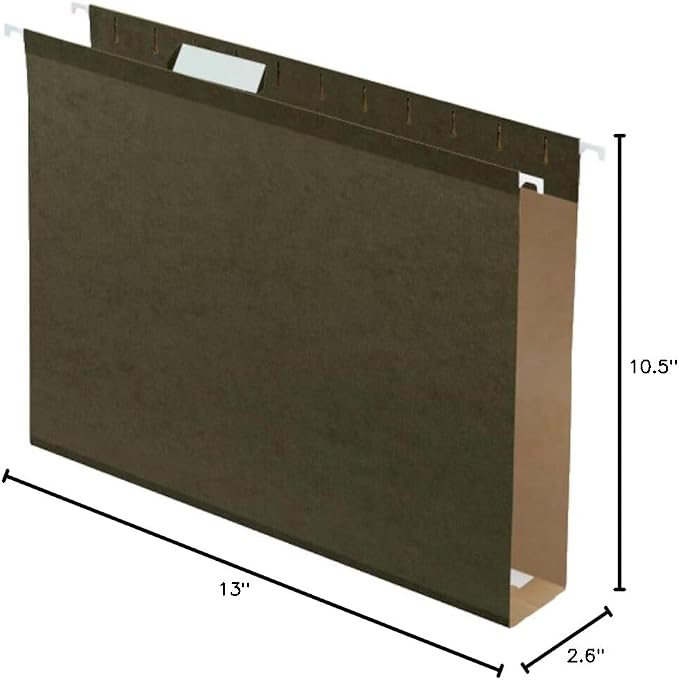 Pendaflex Extra Capacity Reinforced Hanging File Folders, 2", Letter Size, Standard green, 1/5 Cut, 25/BX (04152X2) - Image 8