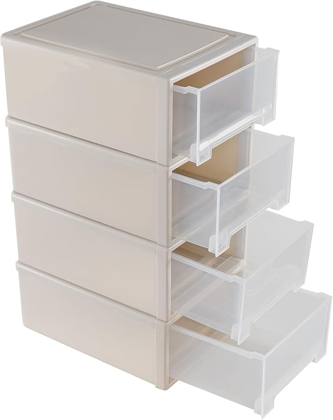 4 Pack Large Stackable Storage Drawers, 18 Quart Storage Bins | Easily Assemble, Space-Saving Closet Undersink Desk Organizers for Bedroom, Kitchen, Pantry, Pull-Out Drawers - Image 7