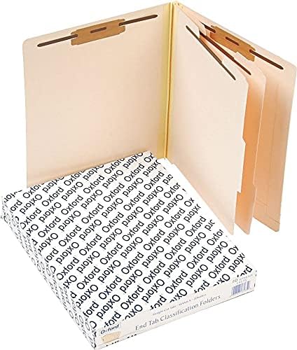 Pendaflex Manila End Tab Classification Folders, 2 Dividers, Letter Size, Manila, 10/BX (13175), Beige - Image 4