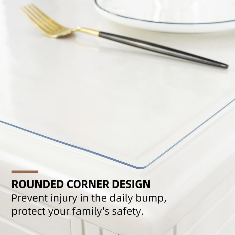 Warmstar Clear Table Cover Protector 34 x 96 Inch,1.5mm Thick Plastic Table Cover Rectangle,PVC Clear Table Protector,Desk Protector Mat for Kitchen, Dresser, Writing Desk,Dining Room Table - Image 6
