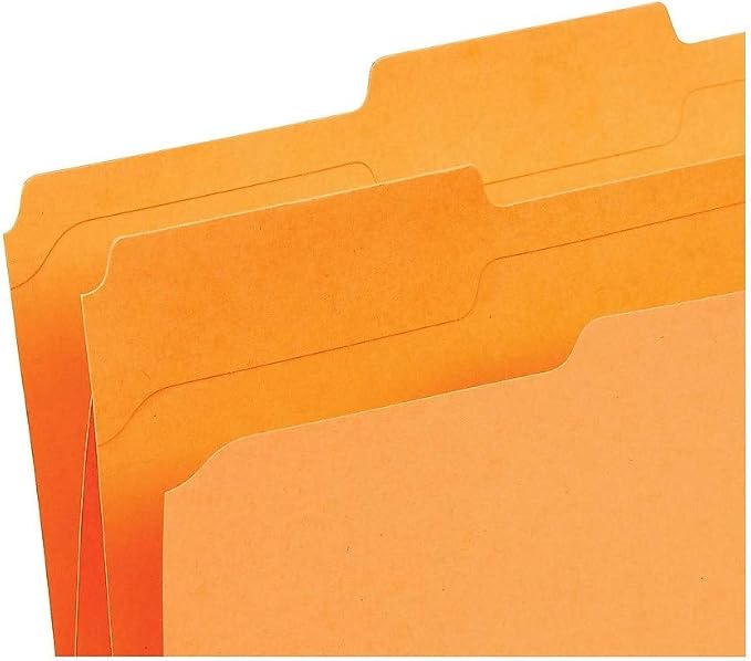 Staples Reinforced Colored File Folders, Letter Size, 3‑Tab Design, Orange, Heavy‑Duty Construction, 100/Box - Image 7