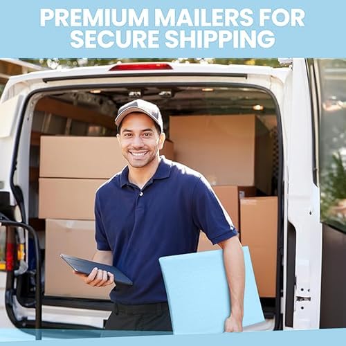 Light Blue Bubble Mailers 14.50x20, Poly Padded Envelopes #7, 15 Pack - Image 7