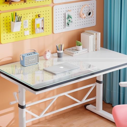 JAMBALAY Premium Tempered Glass Computer Desk Pad with Beveled Edge, 32" x 20" Office Desk Pad to Protect Desk, Clear Desk Mat for Desktop Dry Erase, Keyboard and Monitor, 0.2" Thick - Image 6