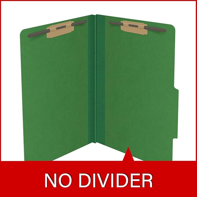 25 Pt. Pressboard Classification Folders, 2/5 Cut ROC Top Tab, Legal Size, No Dividers, Moss Green (Box of 25) - Image 8
