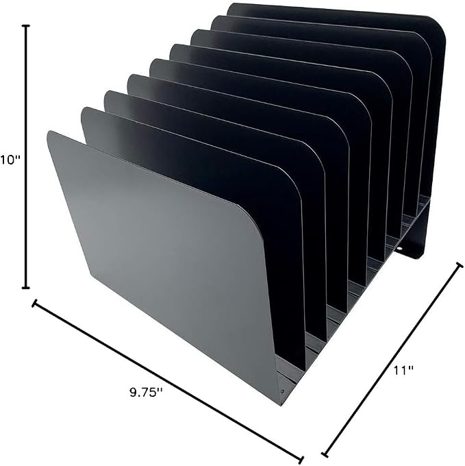Huron Steel Wire Adjustable Vertical 8-Slot Desk File Binder Organizer Storage - Image 4