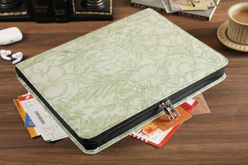 DUKE&COW Vegan Leather Portfolio Binder, 3-Ring Padfolio Organizer, Green - Image 7