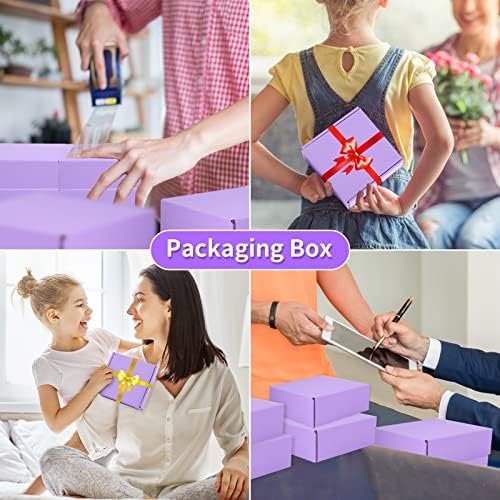 25 Pack Small Shipping Boxes Purple Corrugated Cardboard Box 9x6x2 inches,Corrugated Box for Packaging Small Business,Mailing Packing Literature Mailer,Shipping Gift Boxes - Image 6