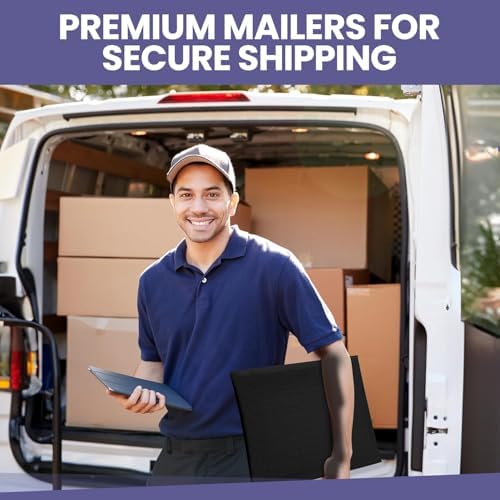 Black Bubble Mailers 14.50x20, Self Seal Poly Padded Envelopes #7, 100 Pack - Image 6